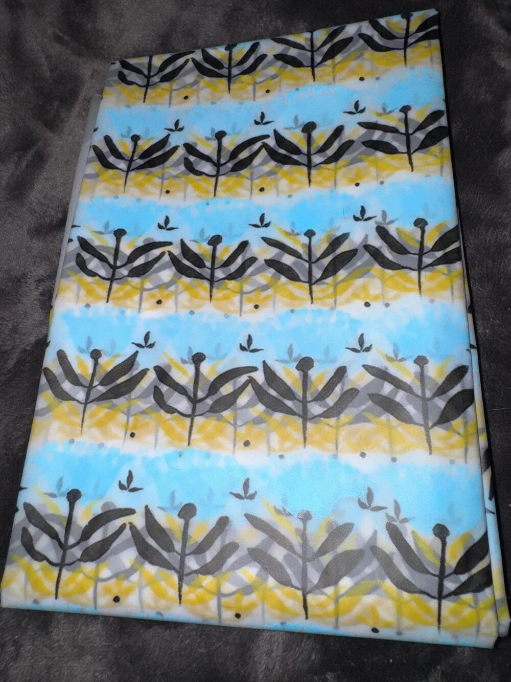 NWT Splash Viola PEVA Shower Curtain 180 cm x 183 cm Blue Yellow Black Pattern